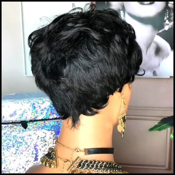 Short Curly Pixie Cut Wig Human Hair Glueless Natural Daily Wear Adjustable main image 4